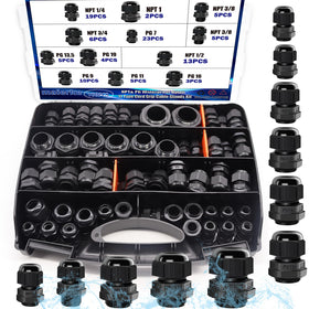 Maierke 100PCS IP68 cable glands kit for durable outdoor wiring
