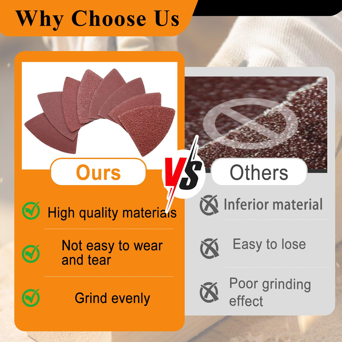 Maierke 120-grit pads provide finer finishing and prep for painted surfaces.