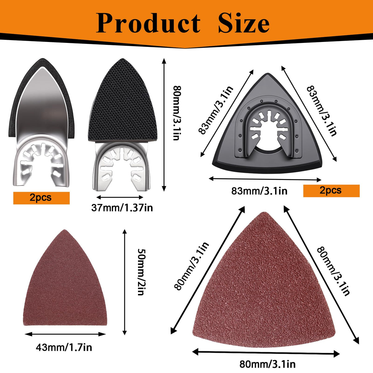 Maierke 80-grit sanding pads ideal for smoothing joints and removing minor imperfections.