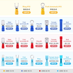 Maierke color-coded terminals ease size identification during installs.