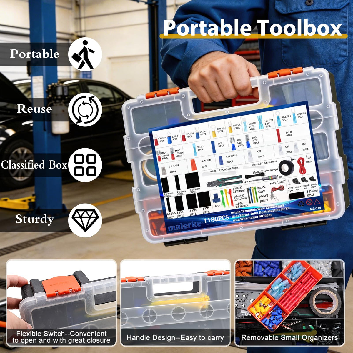 Maierke crimp pliers and wire cutter for precise terminations.