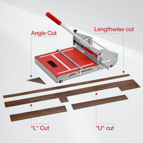 MAIHUITE cutter showing 13-inch cutting capacity for vinyl planks