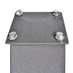 Mail Boss 7120 post shown with mounting bolts ready for use.