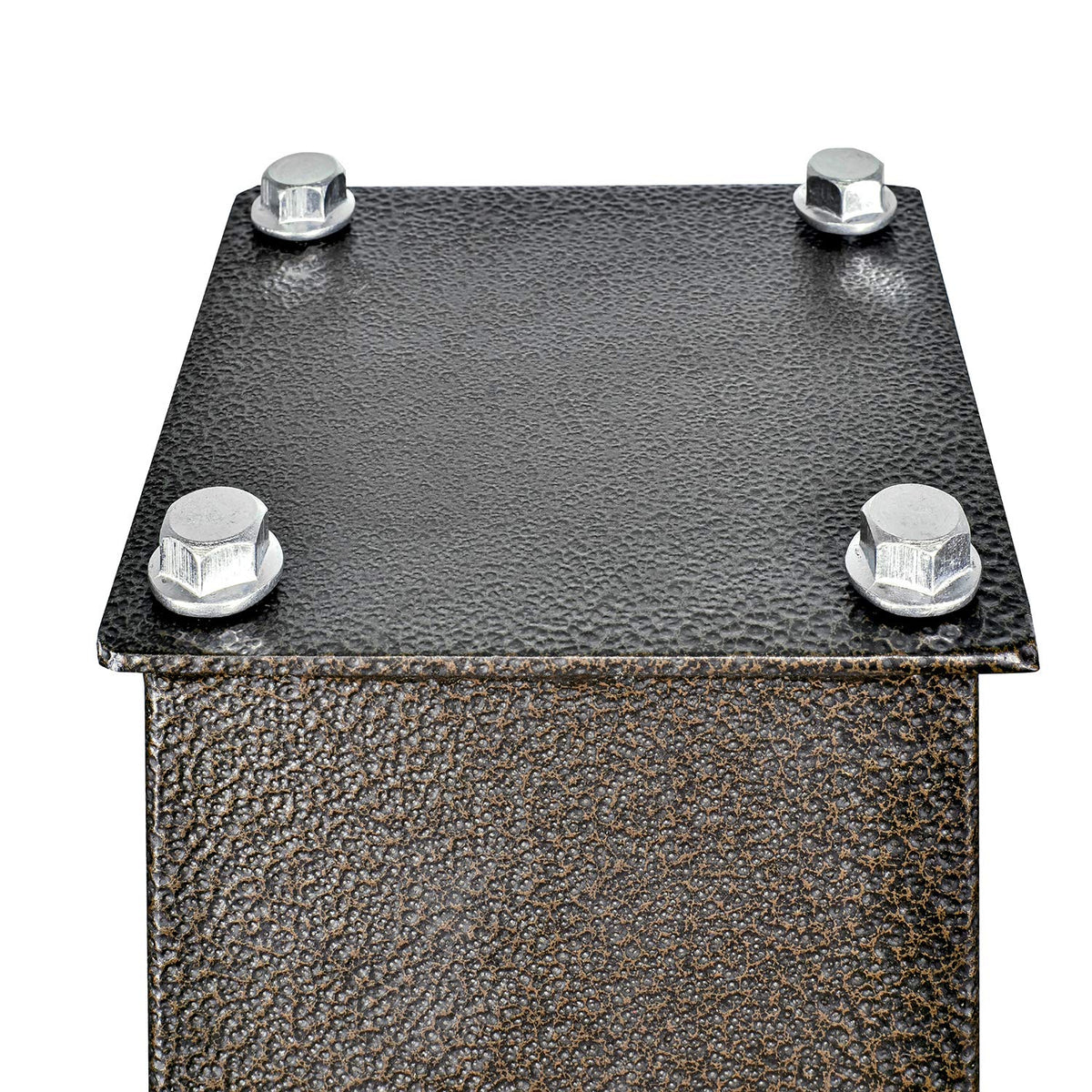 Mail Boss 7123 bronze in-ground post over a 4x4 wood post for deep anchoring