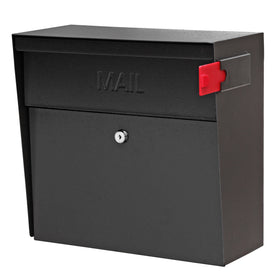 Mail Boss 7162 Metro black exterior with secure locking for privacy.