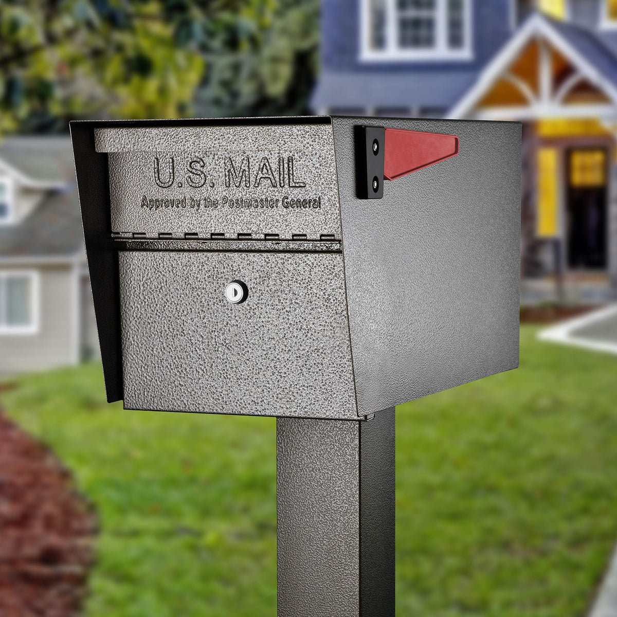 Mail Boss 7508 side view highlights reinforced steel construction