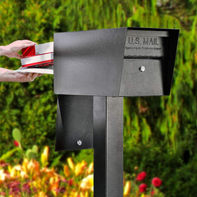 Mail Boss 7536 Street Safe Latitude front view shows secure mail access away from traffic.