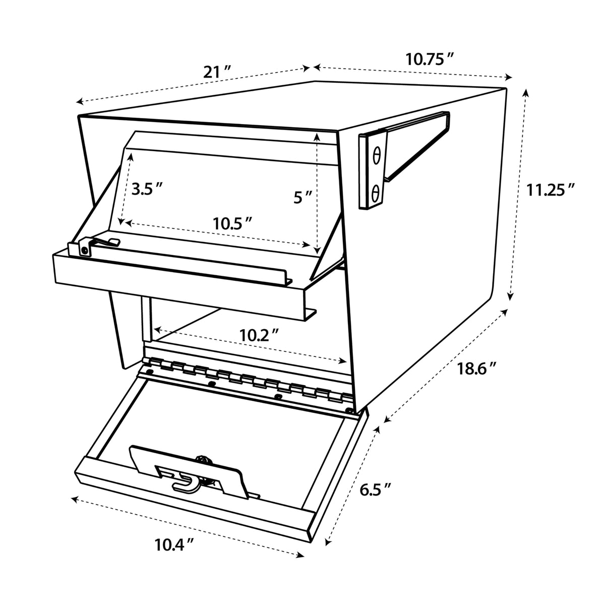 Installation hardware included for quick setup of Mail Boss 7584.