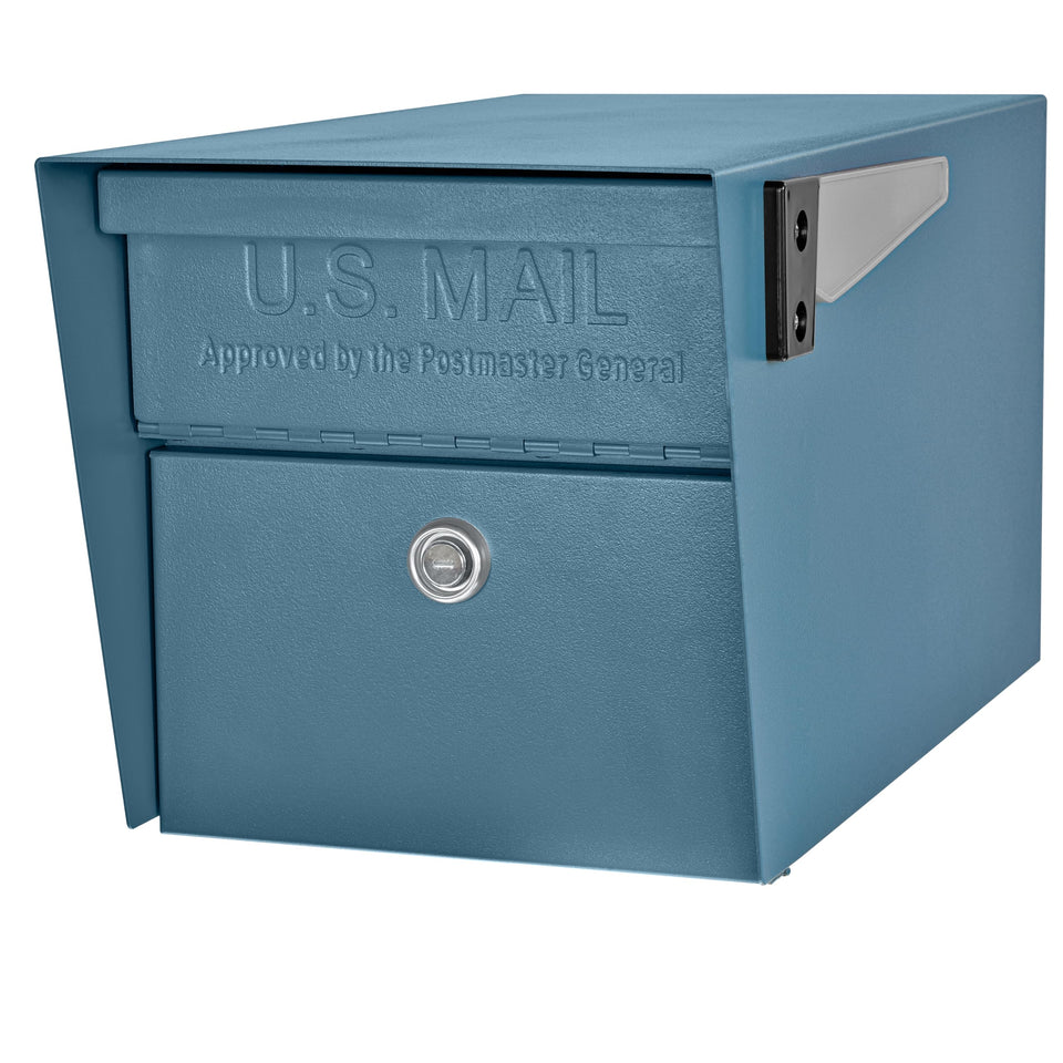 Front view of Mail Boss 7584 mail manager showing secure curbside storage to deter theft.