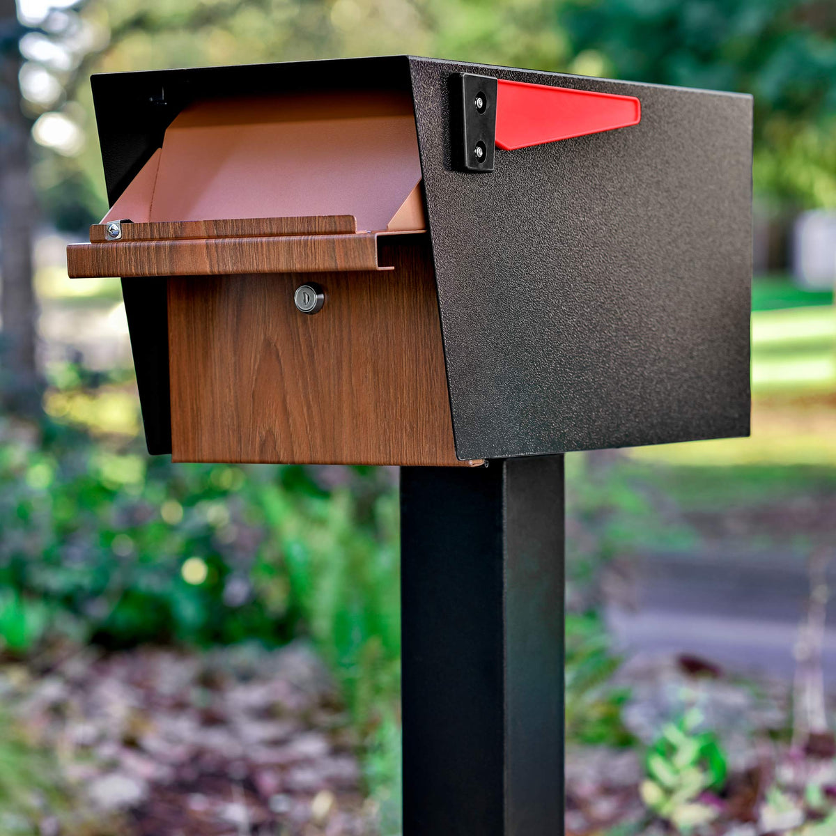 Mail Boss dimensions 21 inches deep by 11.25 inches high by 10.75 inches wide
