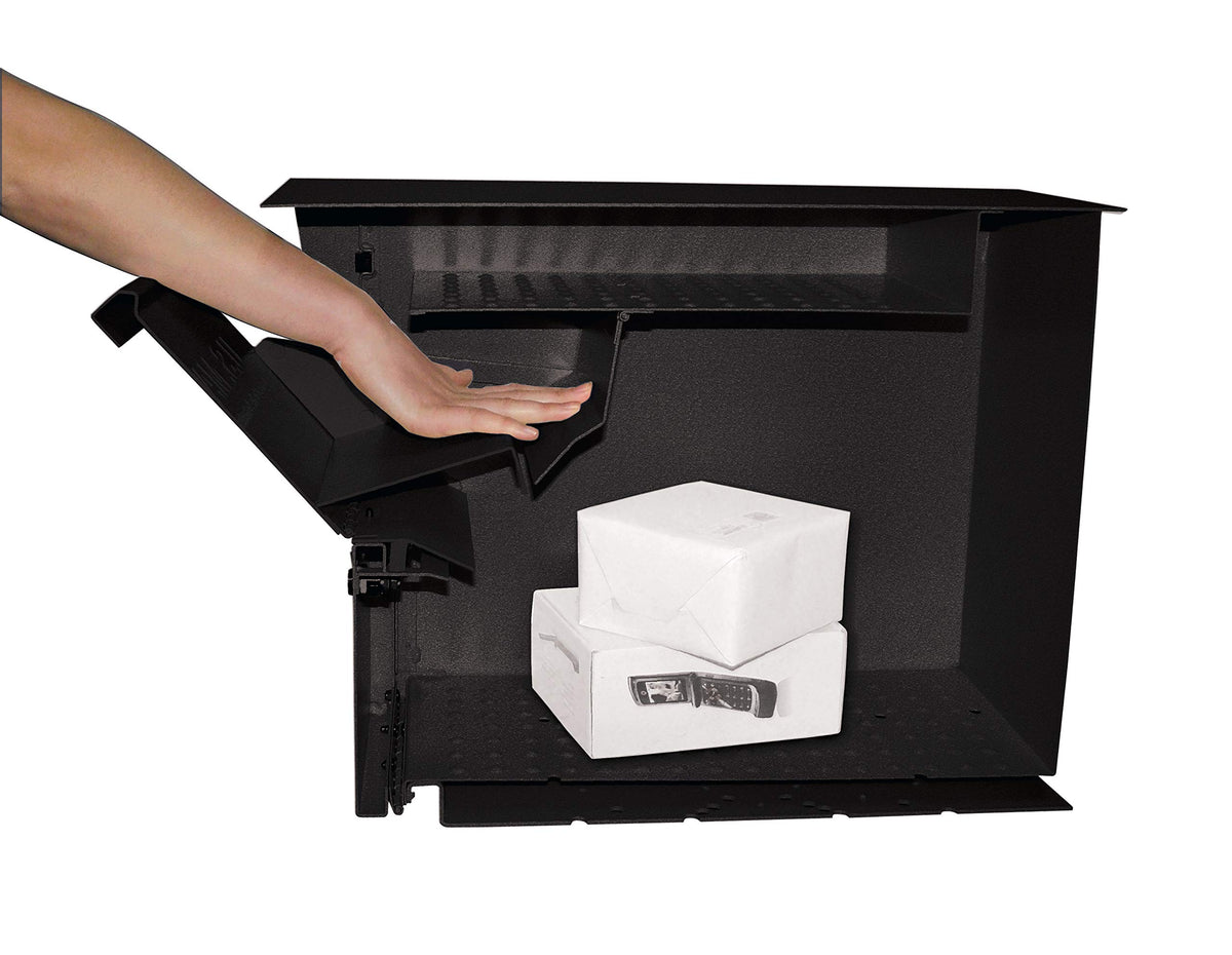 Mail Boss Package Master interior storage illustrating large capacity for mail and small packages