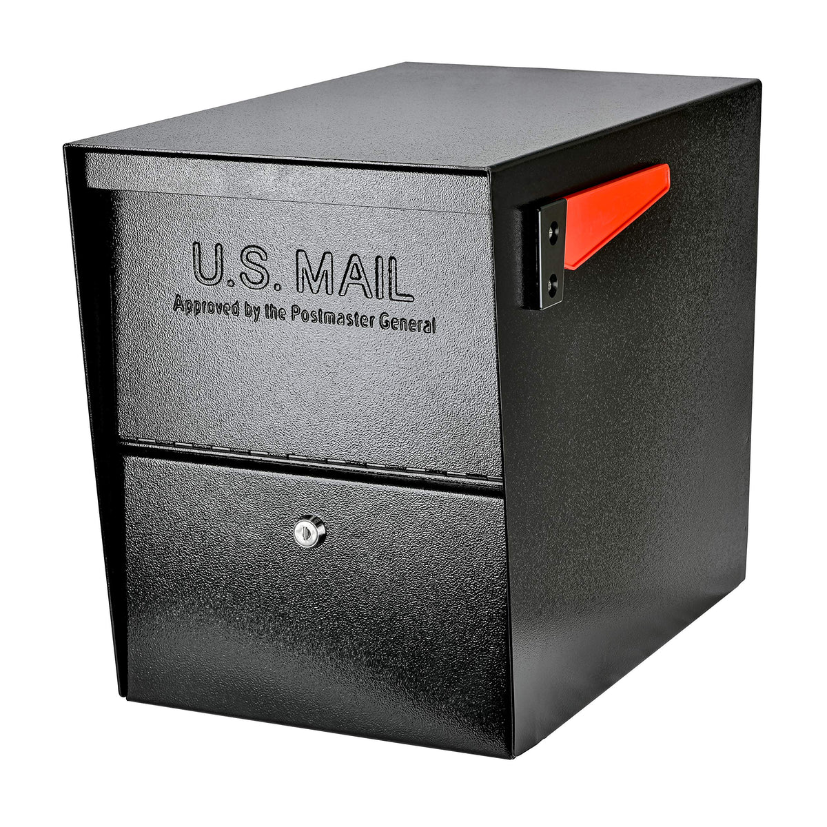 Mail Boss Package Master lid-open view emphasizing access to stored items