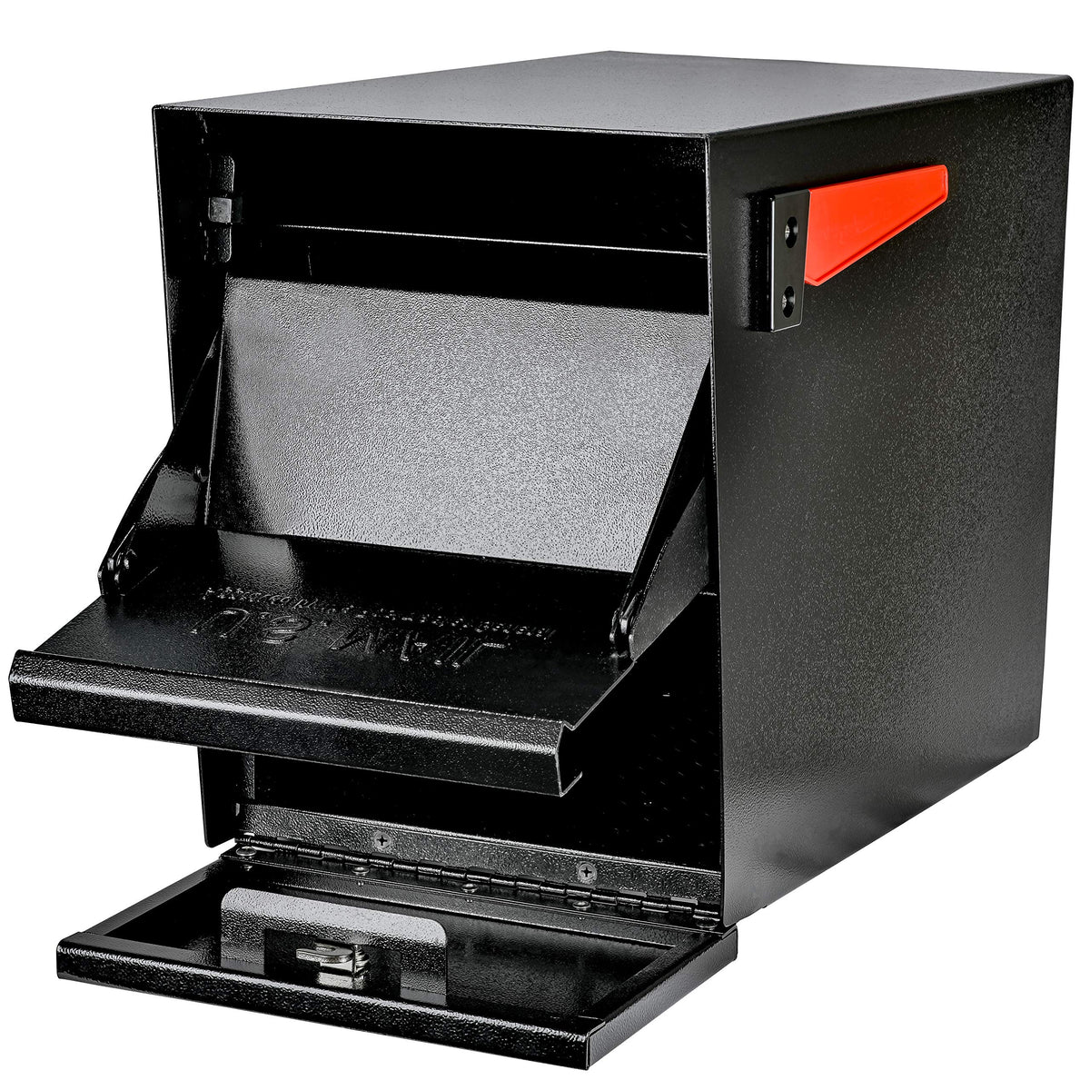 Mail Boss Package Master mounted post demonstrating versatile installation options