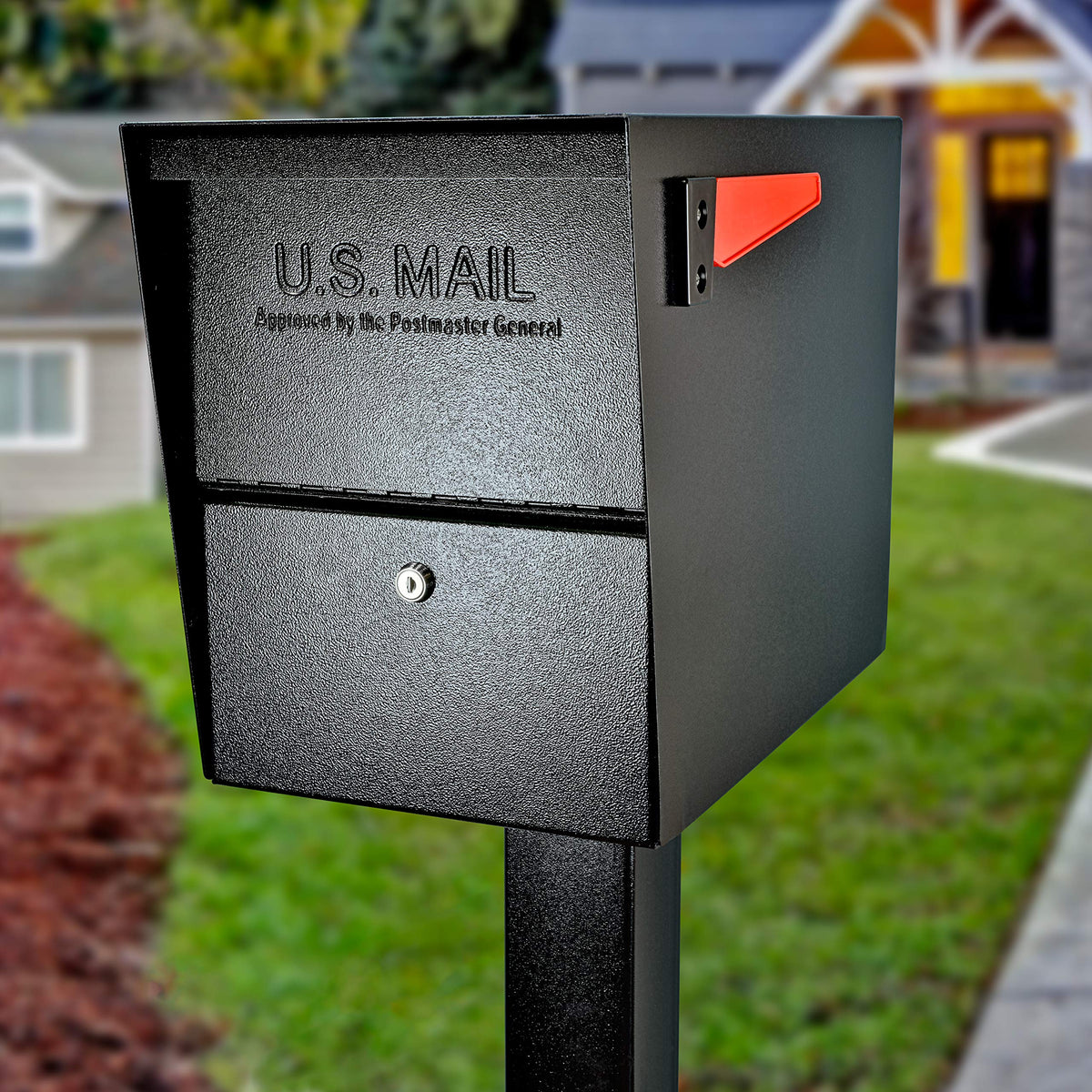 Mail Boss Package Master side view highlighting sturdy construction and weather resistance