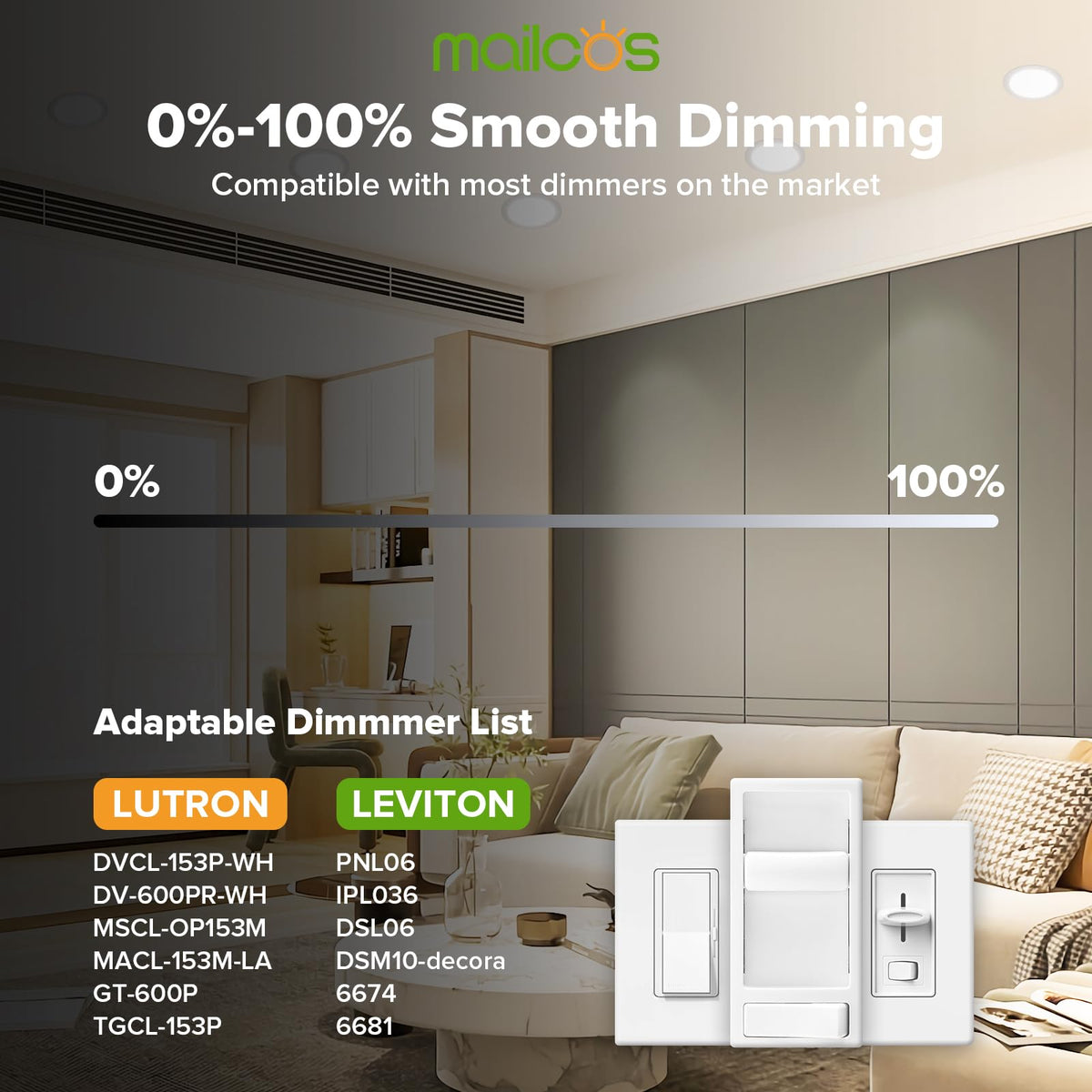 MAILCOS ultra-thin canless downlight fits in as little as 2 inches ceiling space.