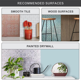 Main Street Removable wall tiles simplify updates without wall damage.