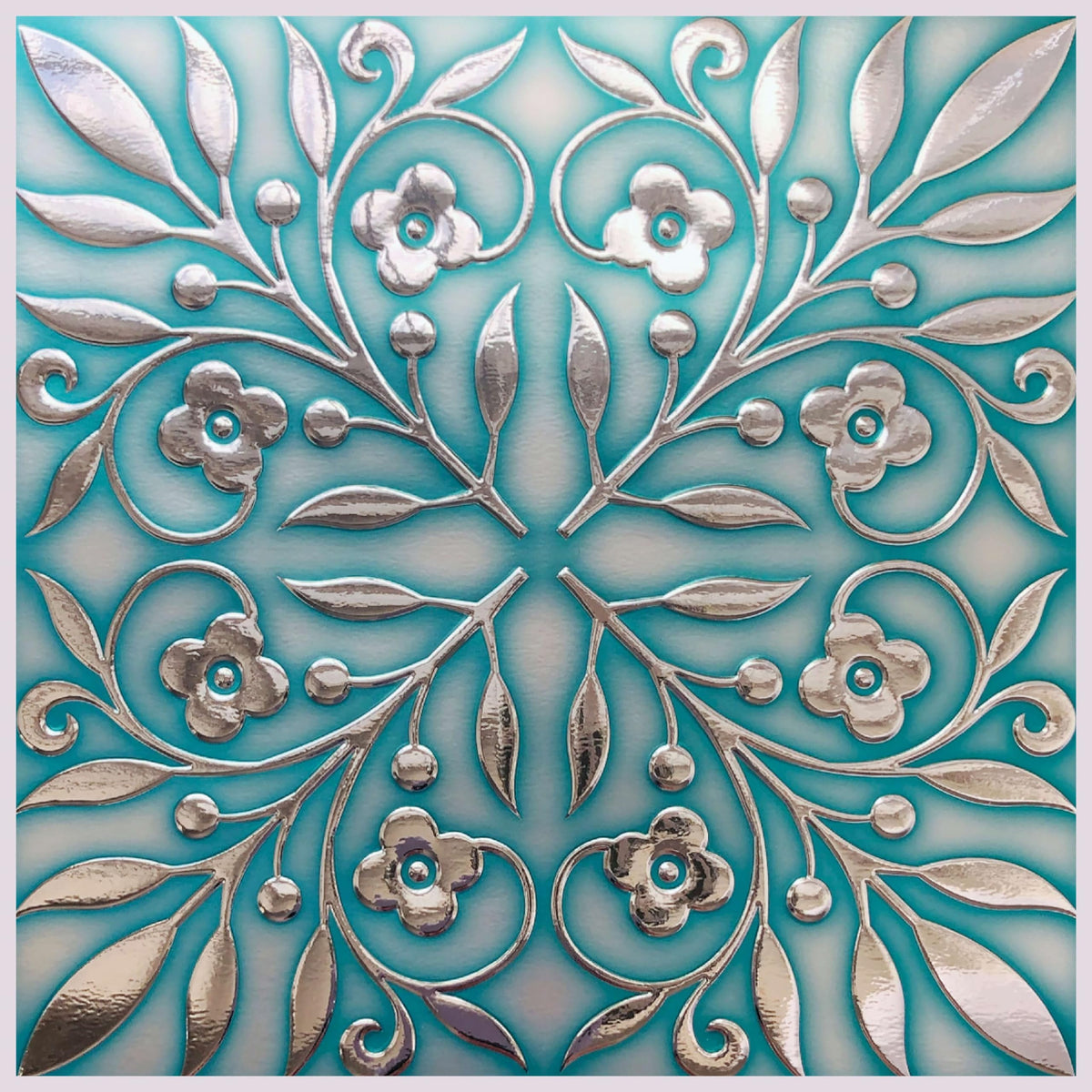 Main Street teal leaves add shimmer and depth to walls.