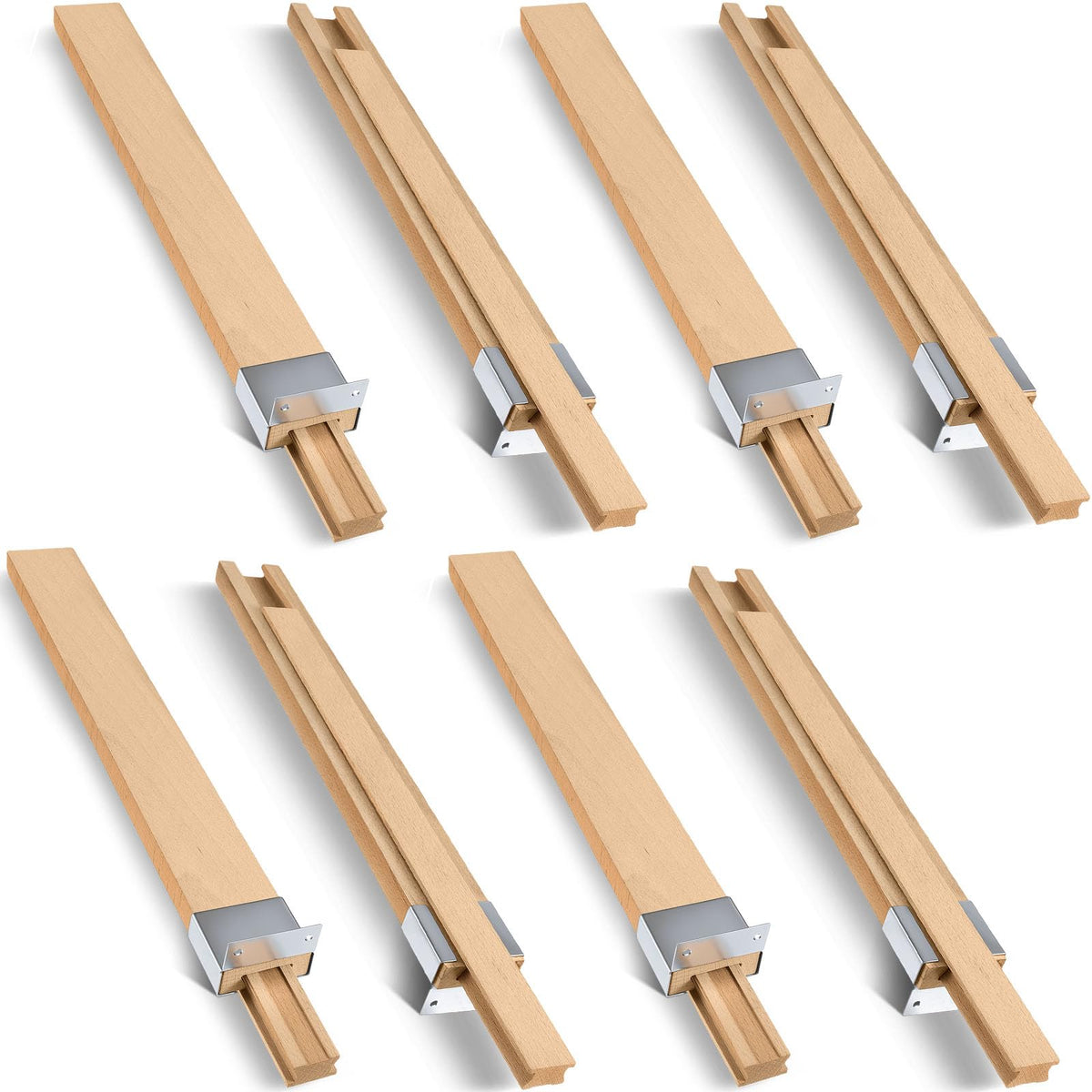 Maitys 8-piece wooden drawer slides with bottom mount for smooth operation.