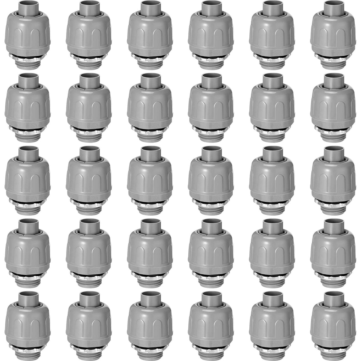 Maitys liquid tight connector in 180-degree straight design for durable conduit routing.