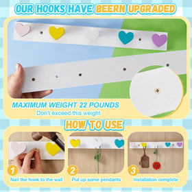 Maitys heart hook rack adds decorative charm to bedrooms or baths.