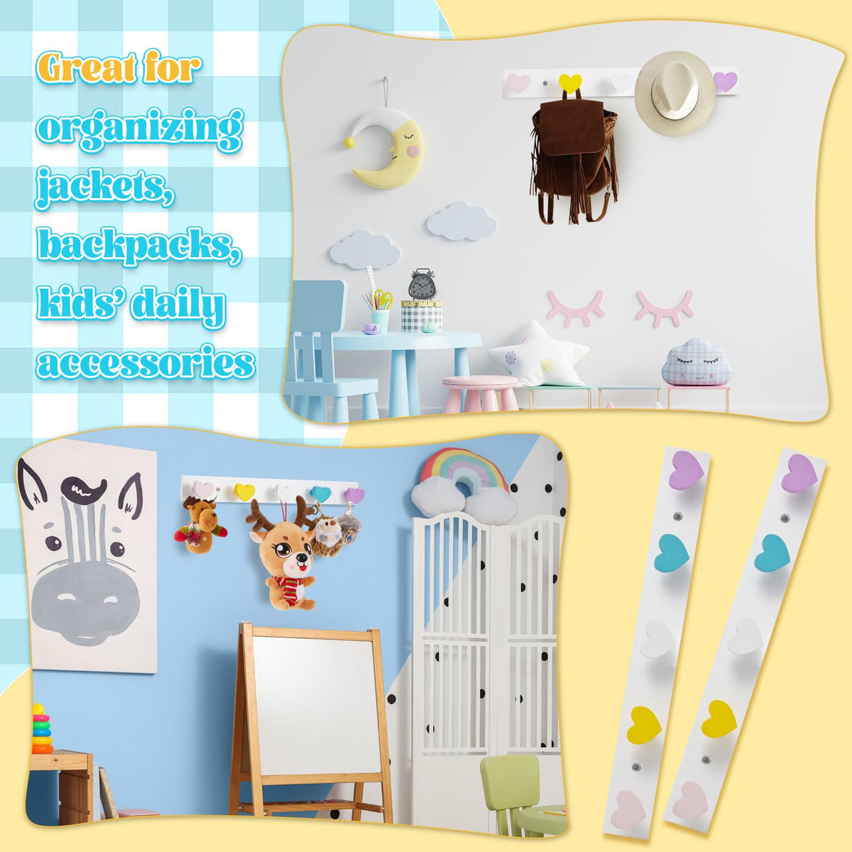 Maitys space-saving wall rack frees floor space in small rooms.
