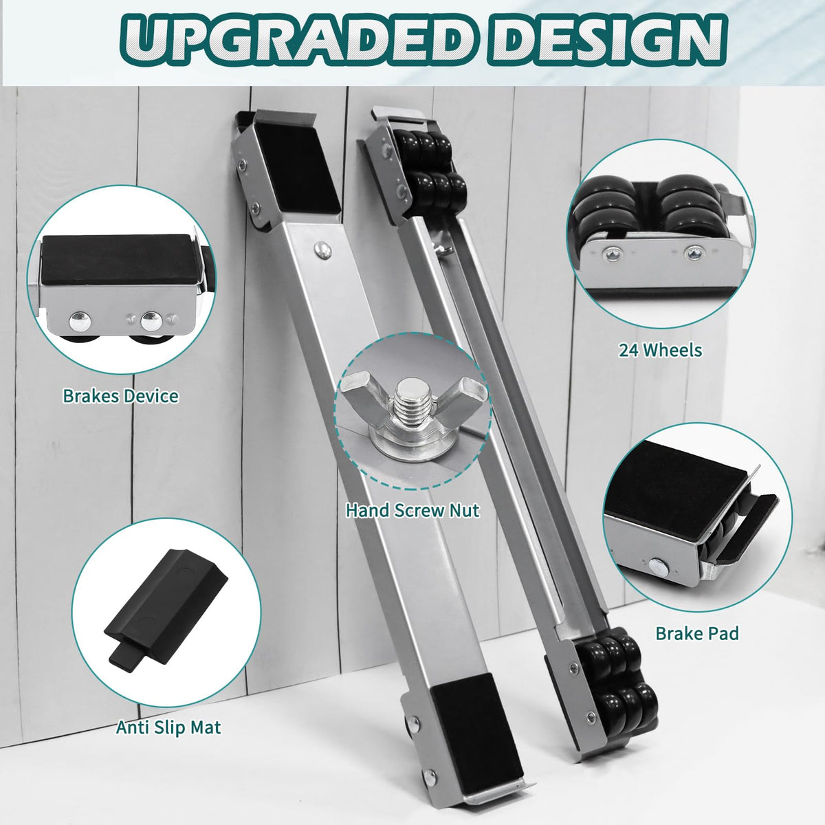 Majhulla appliance rollers upgraded pry bar for lifting and positioning