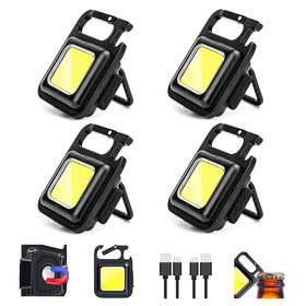 MAKDAK COB rechargeable keychain flashlight four-pack for on-the-go tasks
