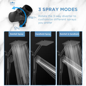 MakeFit 59-inch stainless steel hose provides flexible reach.