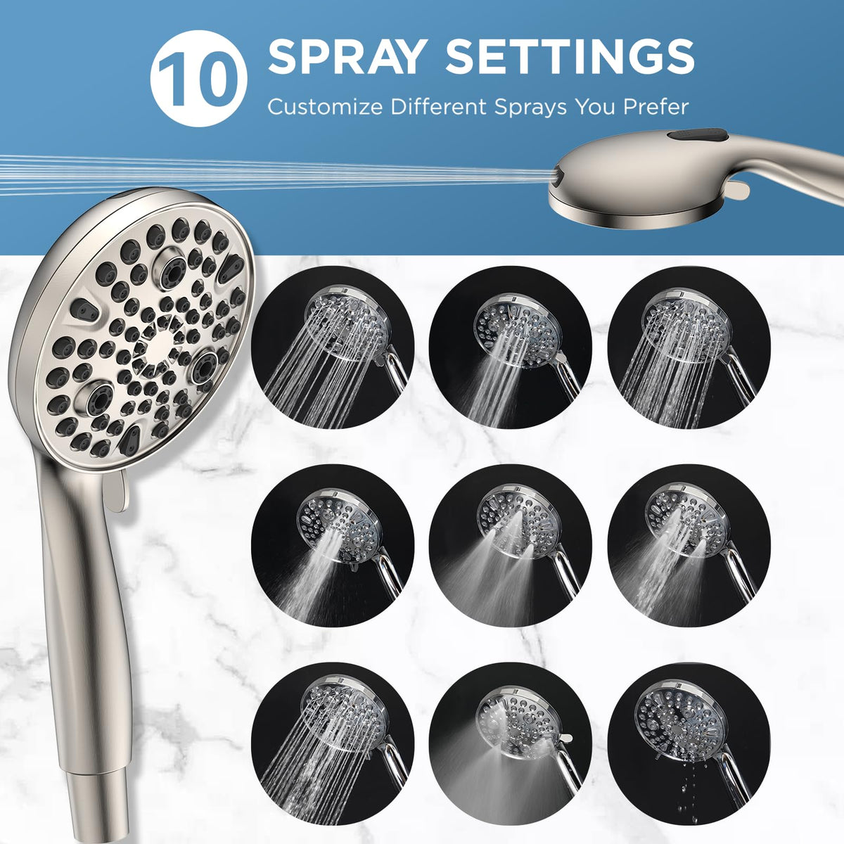 MakeFit dual shower head combo easy installation fits standard shower arms