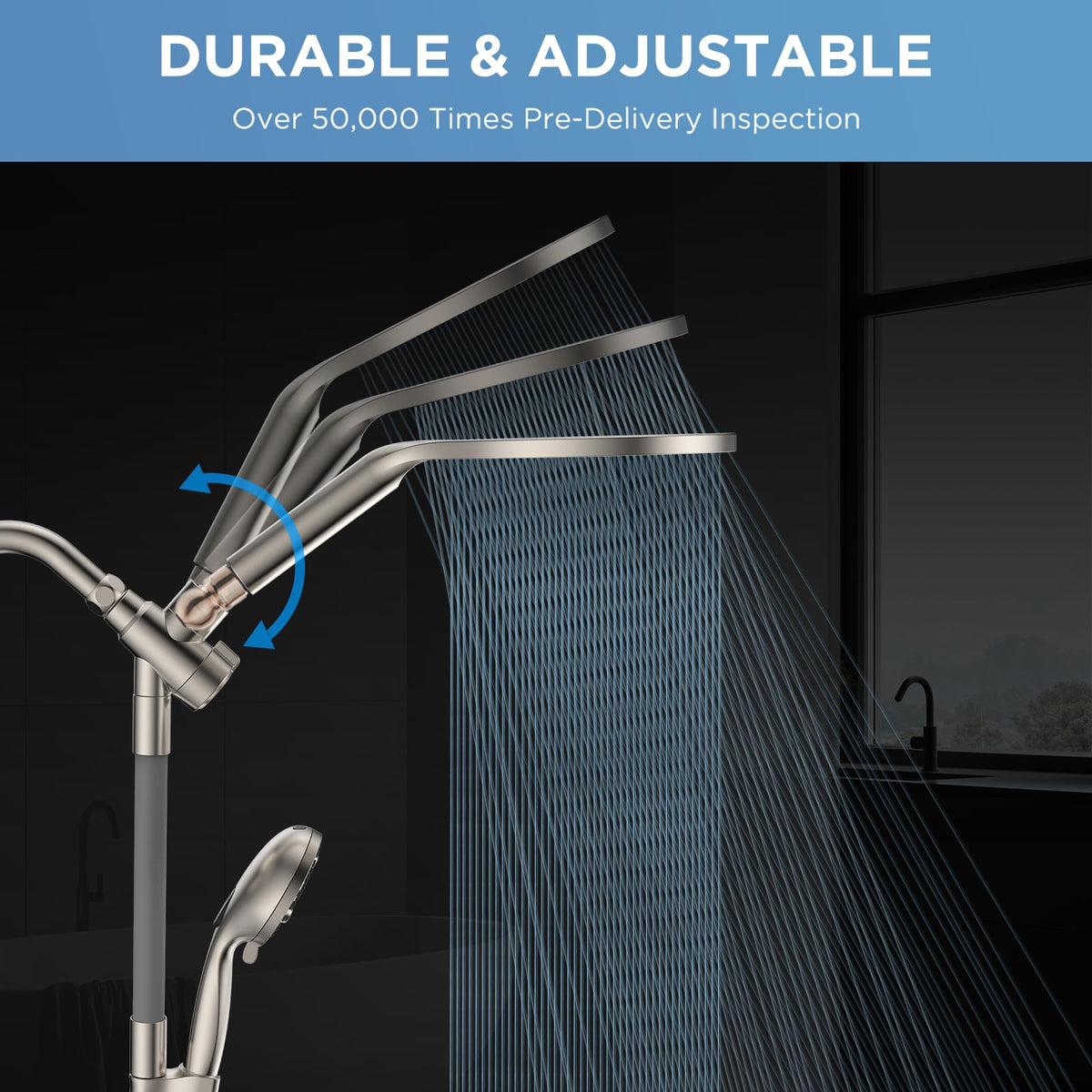 MakeFit dual shower head combo handheld mode offers targeted cleaning and flexible reach