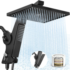 MakeFit filtered rain shower head with handheld combo delivers full-body coverage and convenience