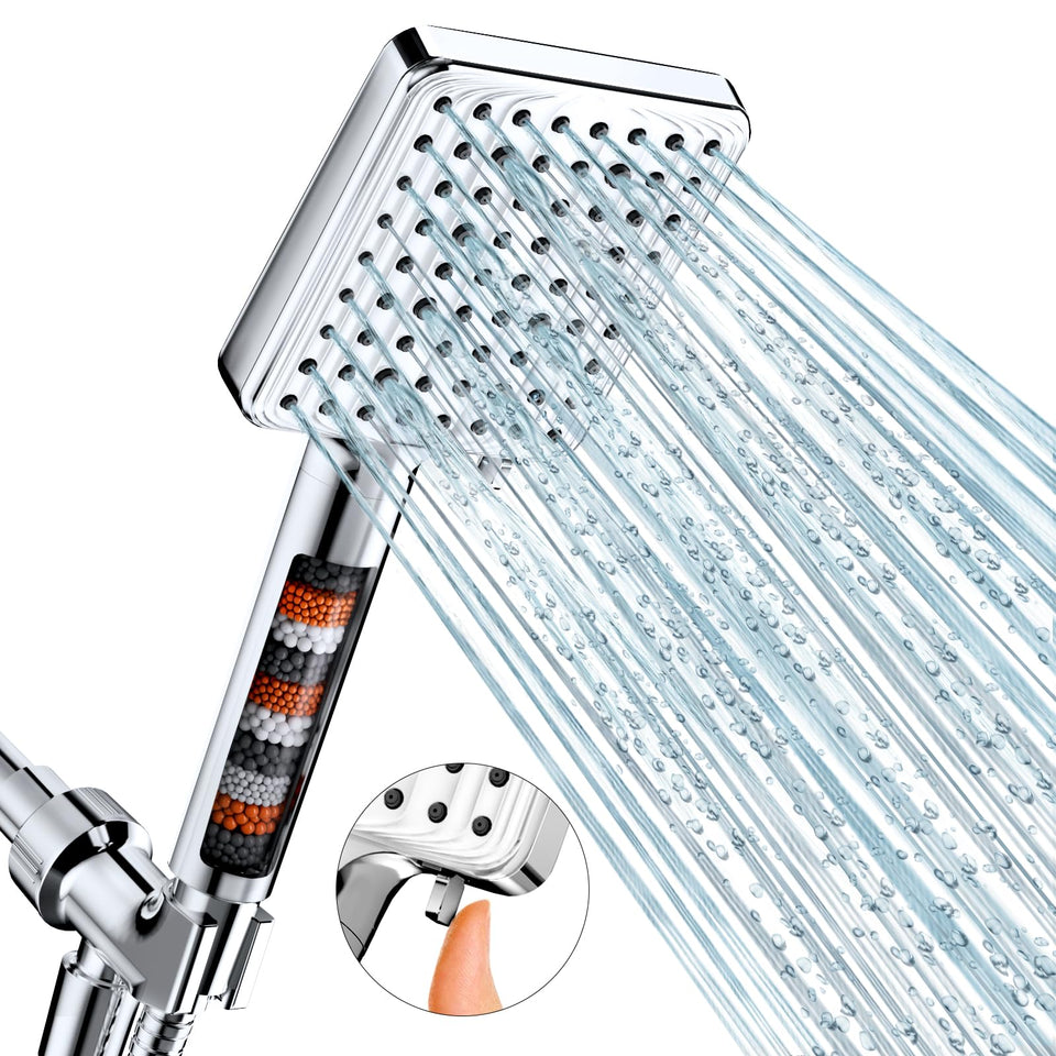 MakeFit filtered shower head with six modes for customizable showers