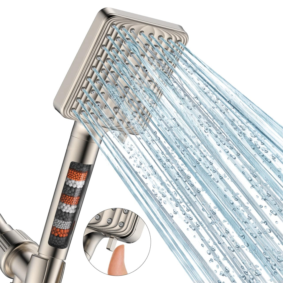 MakeFit Filtered Shower Head with 6 modes for personalized, spa-like showers.