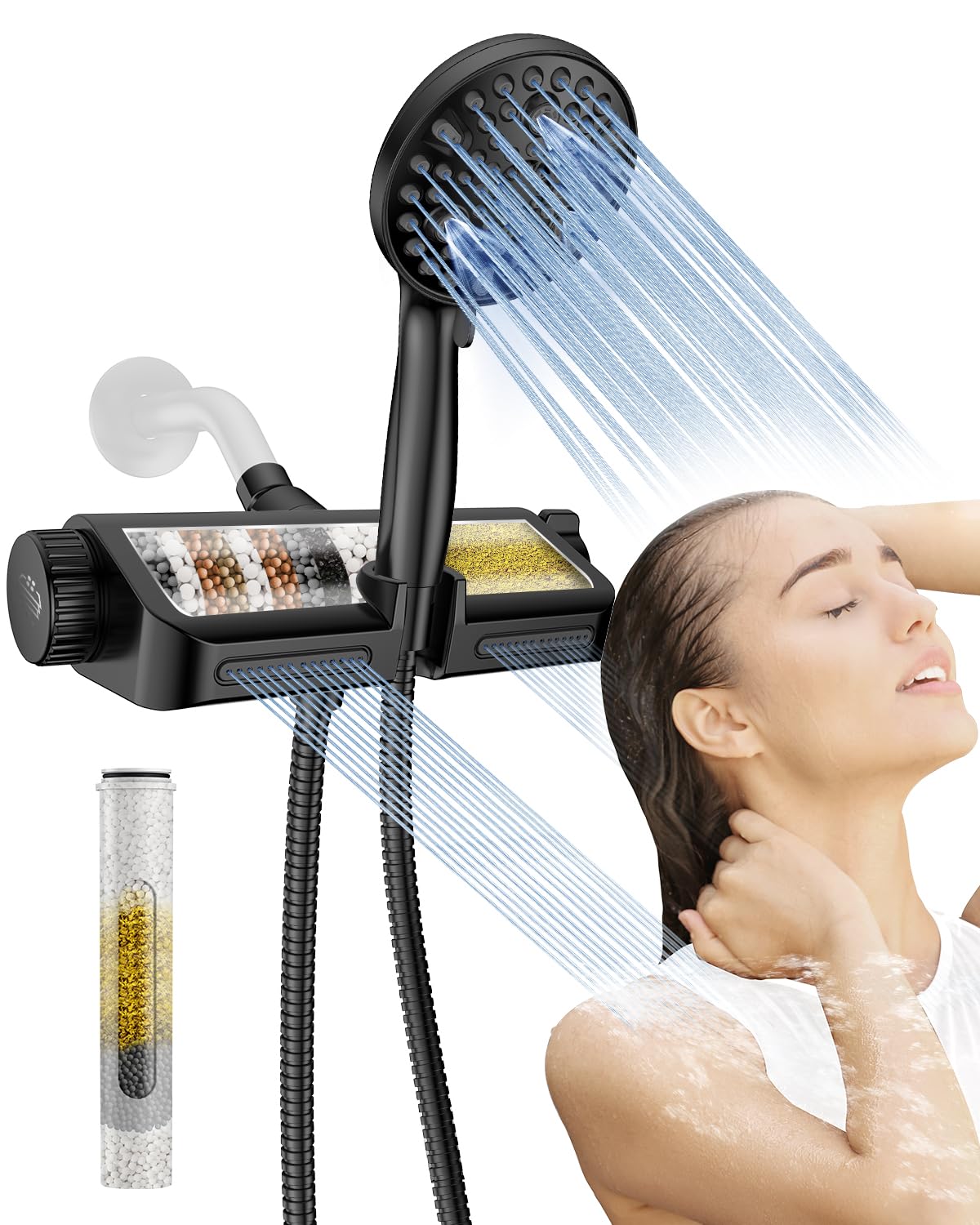 MakeFit filtered shower head handheld combo enables flexible, spa-like showers