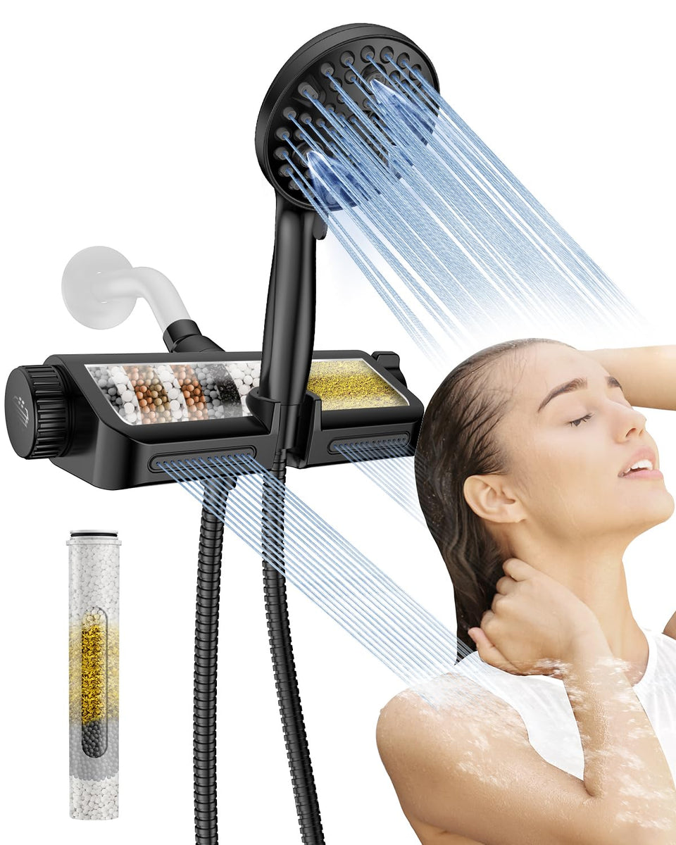 MakeFit filtered shower head handheld combo enables flexible, spa-like showers