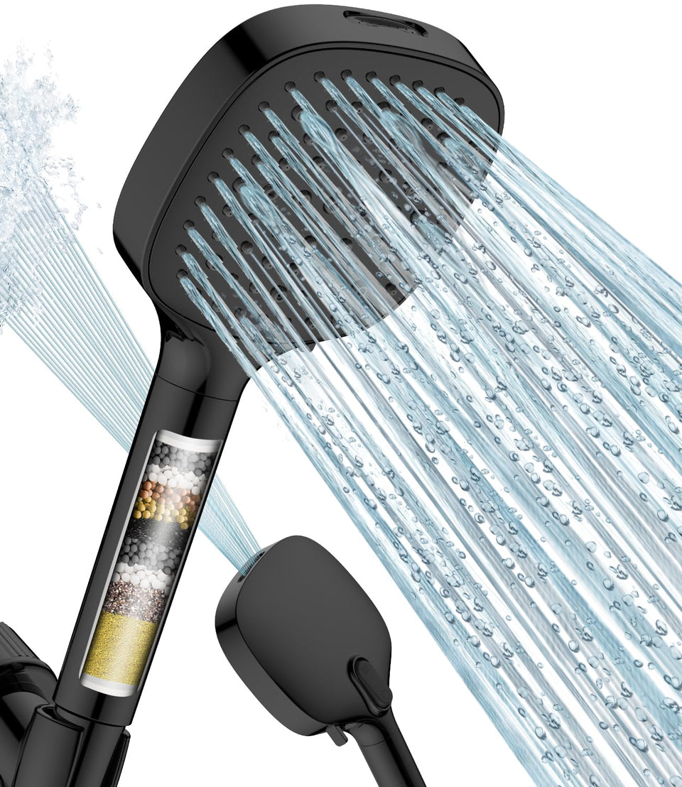 MakeFit filtered shower head handheld with mount for easy hands-free use and precise control