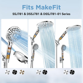MakeFit filter-equipped handheld shower head delivers refreshed skin after every use.