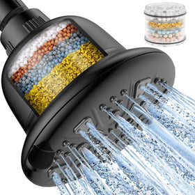MakeFit filtered shower head in matte black delivers clean water and luxury shower comfort.