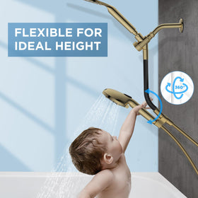 MakeFit handheld shower head with multiple spray modes for personalized cleansing.