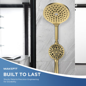 MakeFit 59 inch hose enables flexible hands-free showering and reach.
