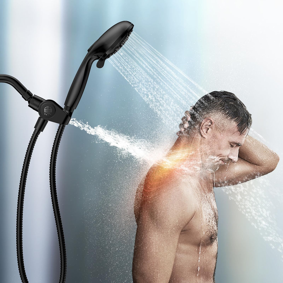 MakeFit massage shower head delivers targeted high-pressure relief and relaxation