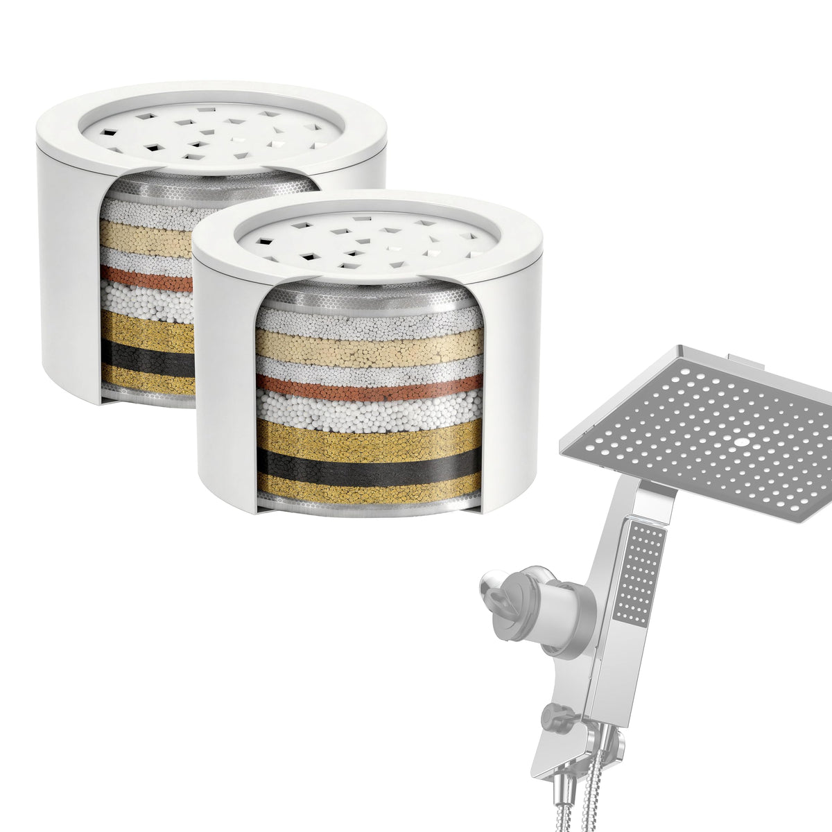 MakeFit shower head filter replacement C01013 2-pack ready for install