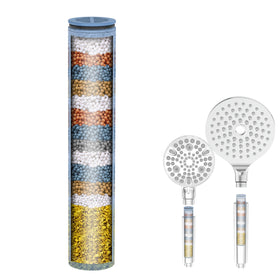 MakeFit shower head replacement cartridge inside view shows filtration chamber for cleaner water
