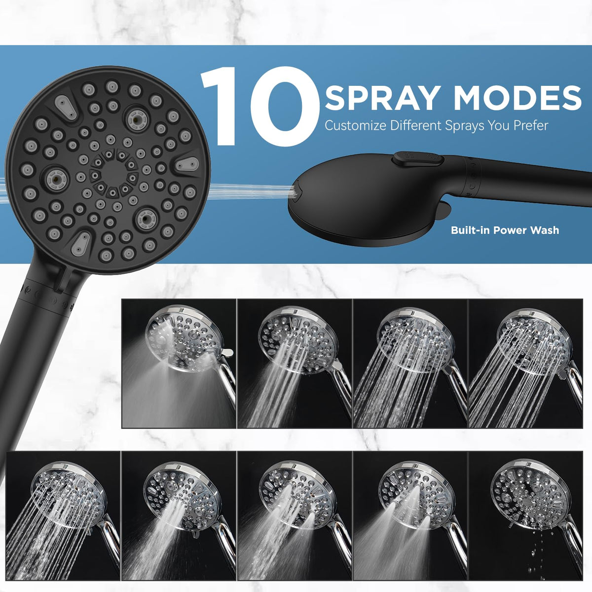MakeFit spa-like home shower experience with customizable spray patterns.
