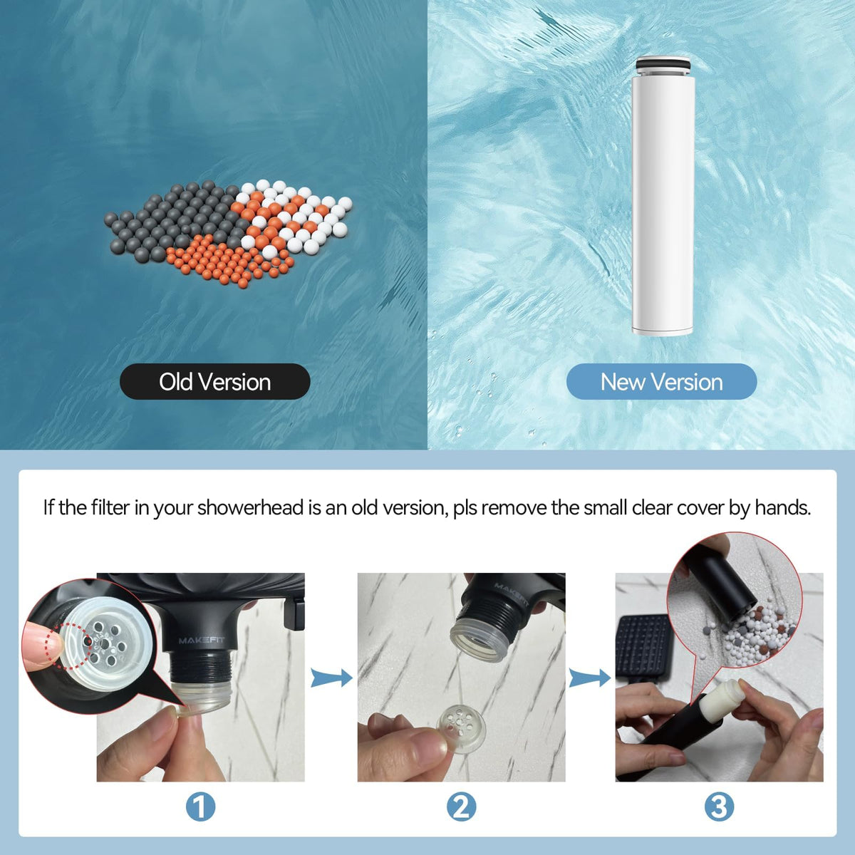 MakeFit water quality improvement with purified water droplets imagery.