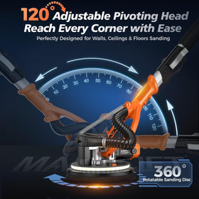 MAKELIFT 360° rotating head reaches tight edges and corners