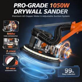 MAKELIFT drywall sander LED light aids precise sanding in dim corners