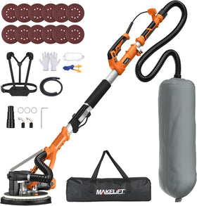 MAKELIFT drywall sander with vacuum dust collector keeps the workspace cleaner during finishing
