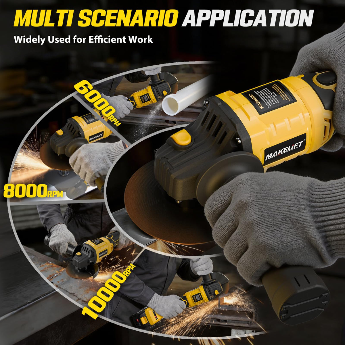 MAKELIFT kit includes grinder, batteries, charger, wheels, and case