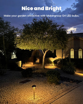 Makergroup T3 G4 LED bulb in deck lighting creates warm inviting evenings